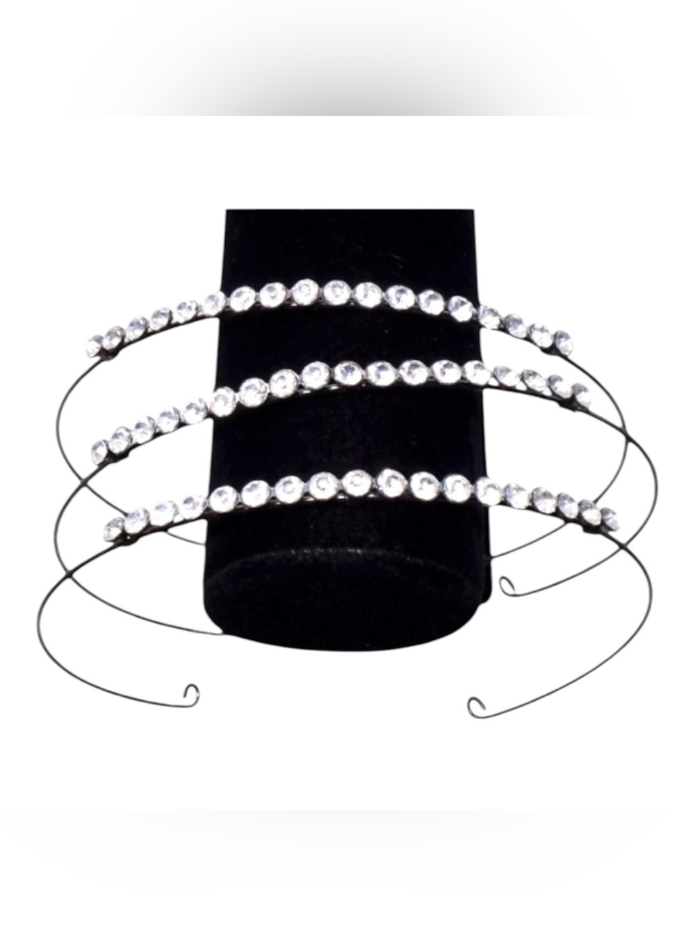 1960’s French‎ Rhinestone Statement Headband, Holiday Party Hair! Deadstock